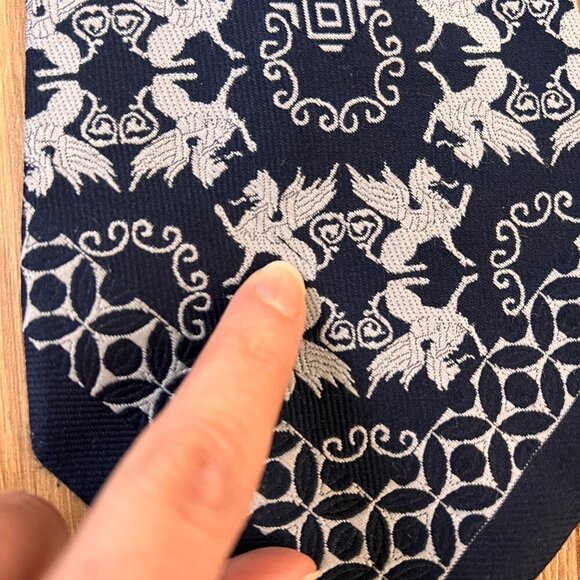 Vintage Oscar de la Renta Griffin 70's Polyester Blue Tie - Picture 9 of 9